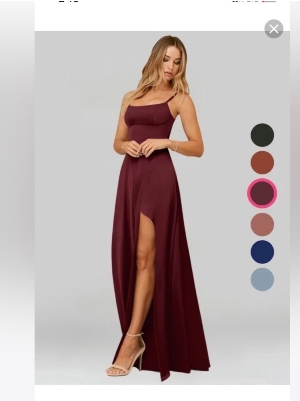 Azazie x Kendall & Kylie Burgundy Wedding Guest Bridesmaid Slit Maxi Dress NWT